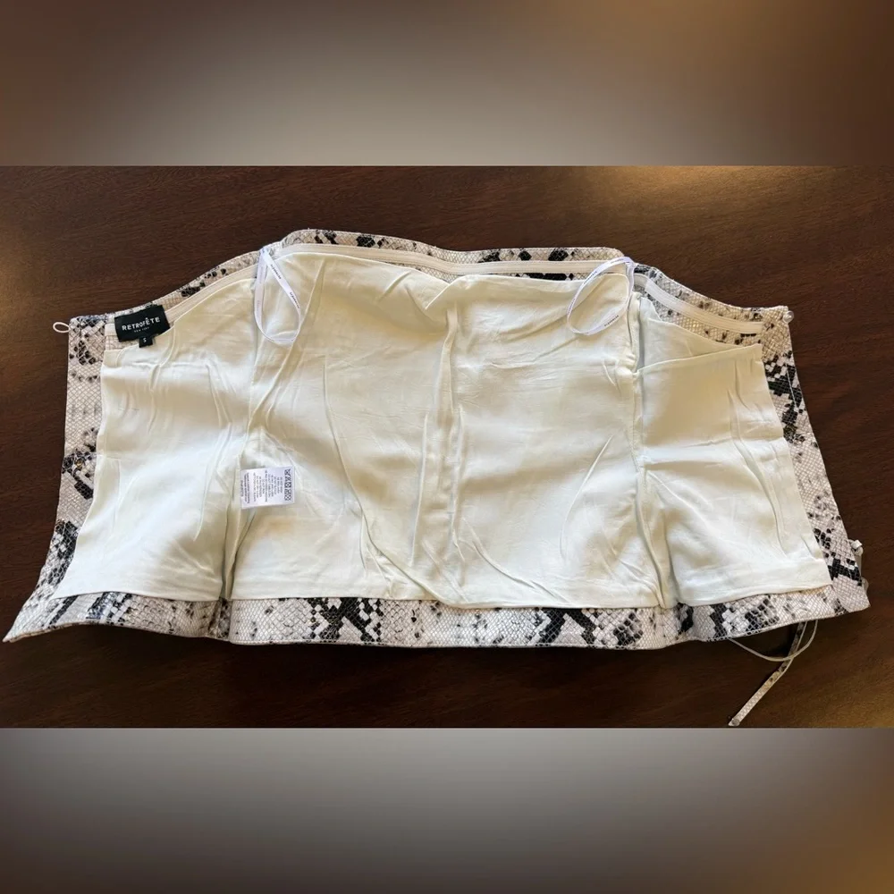 Retrofete Leather Snakeskin Print Sleeveless Corset Top - Picture 6 of 12